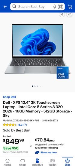 Dell Laptop (Touchscreen) 2026