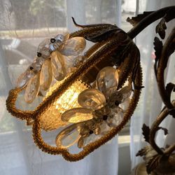 Mid-Century Gilded Tulip Lamp
