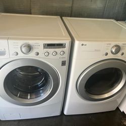LG Front Front Loading Washer And Stackable Gas Dryer Set