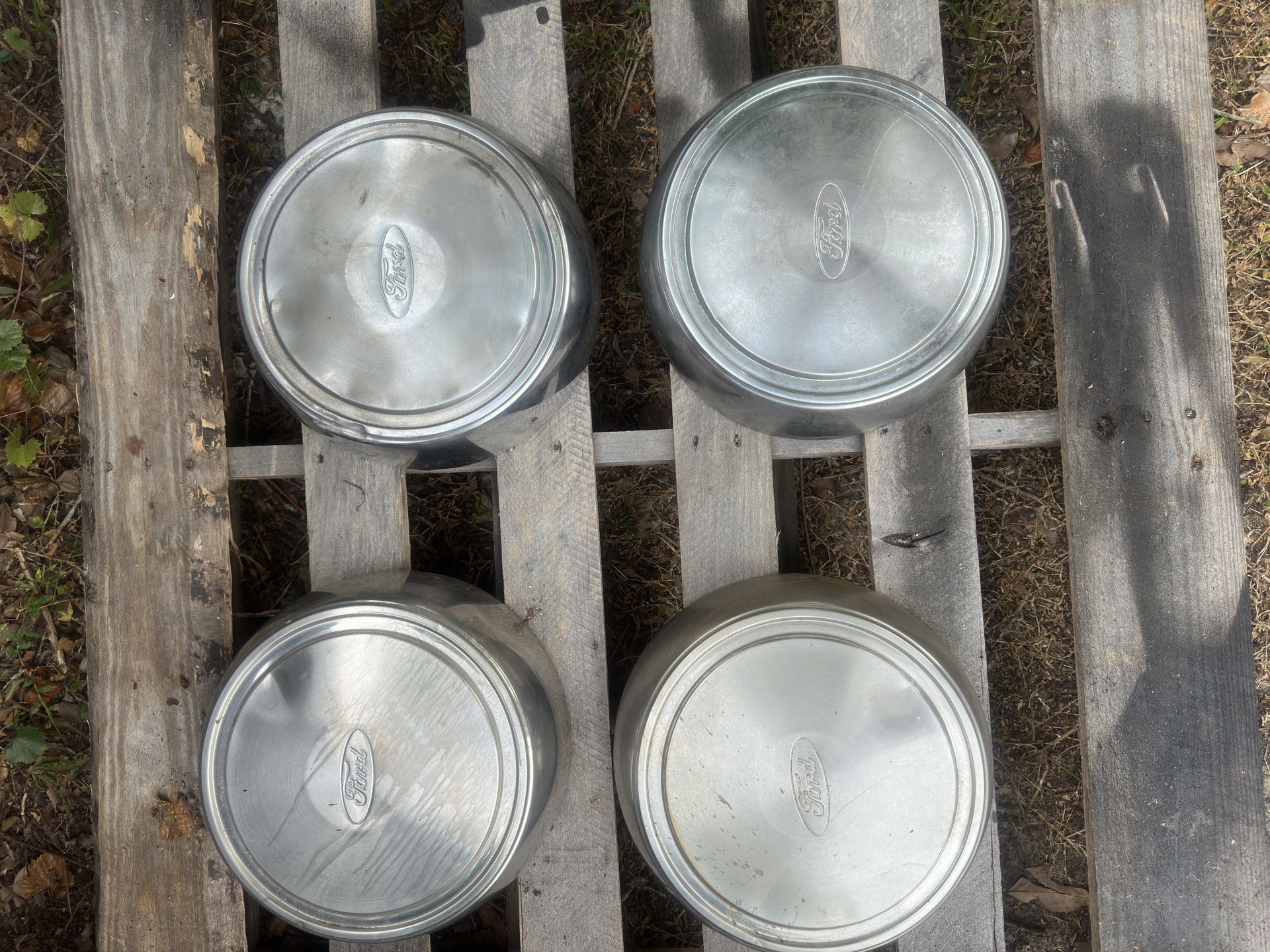 Vintage 10 1/2''Inch Ford Hubcaps Set Of 4