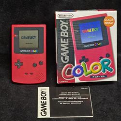 Nintendo Game Boy Color Red In BOX