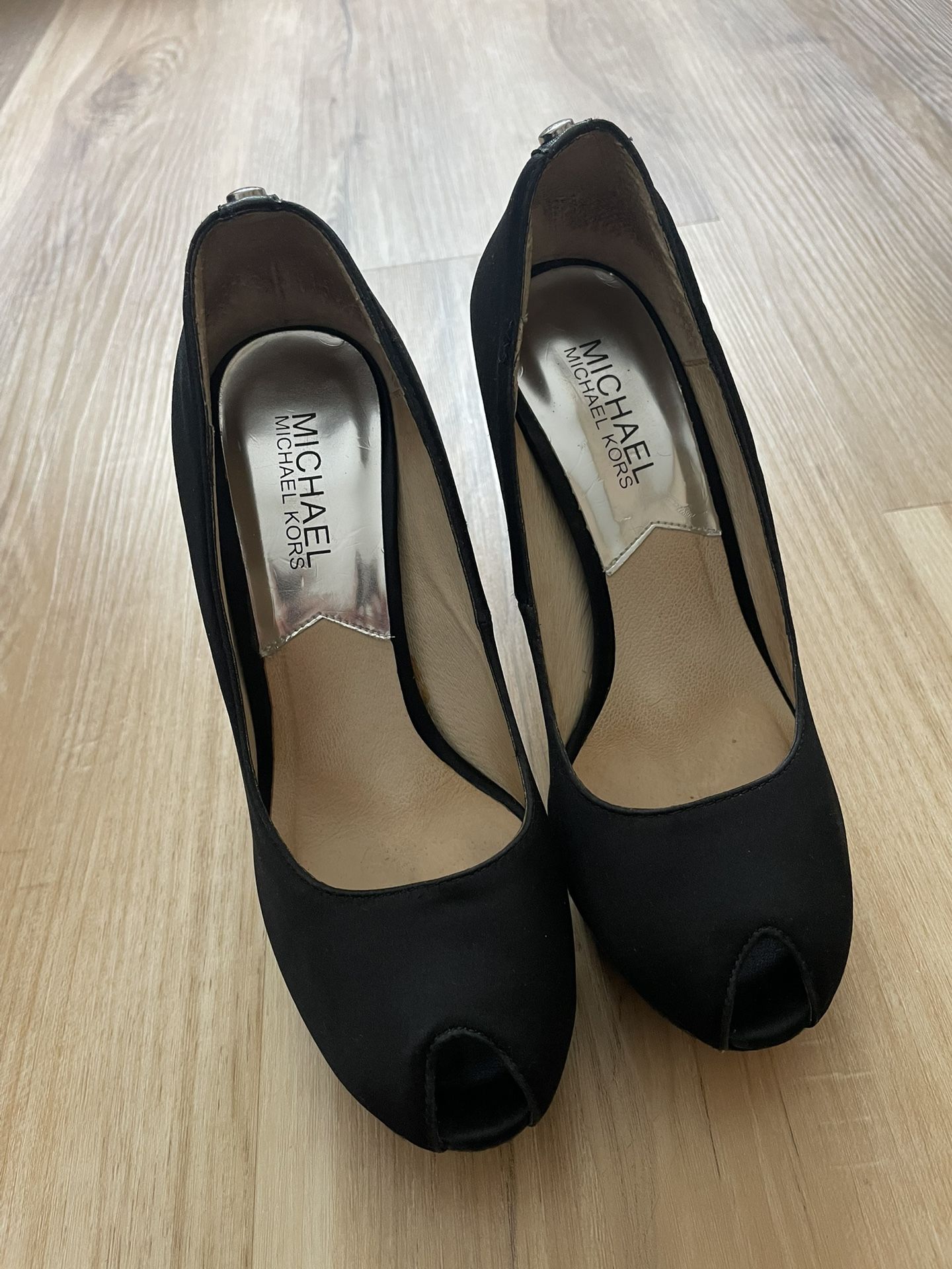 Michael Kors size 5.5 black heels with black rhinestones