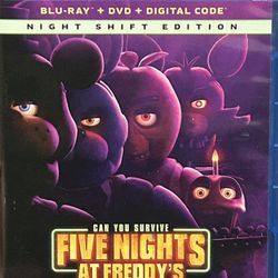 Five Nights At Freddy's (film) Blu-Ray & DVD + Digital code. "NIGHT SHIFT EDITION" 
