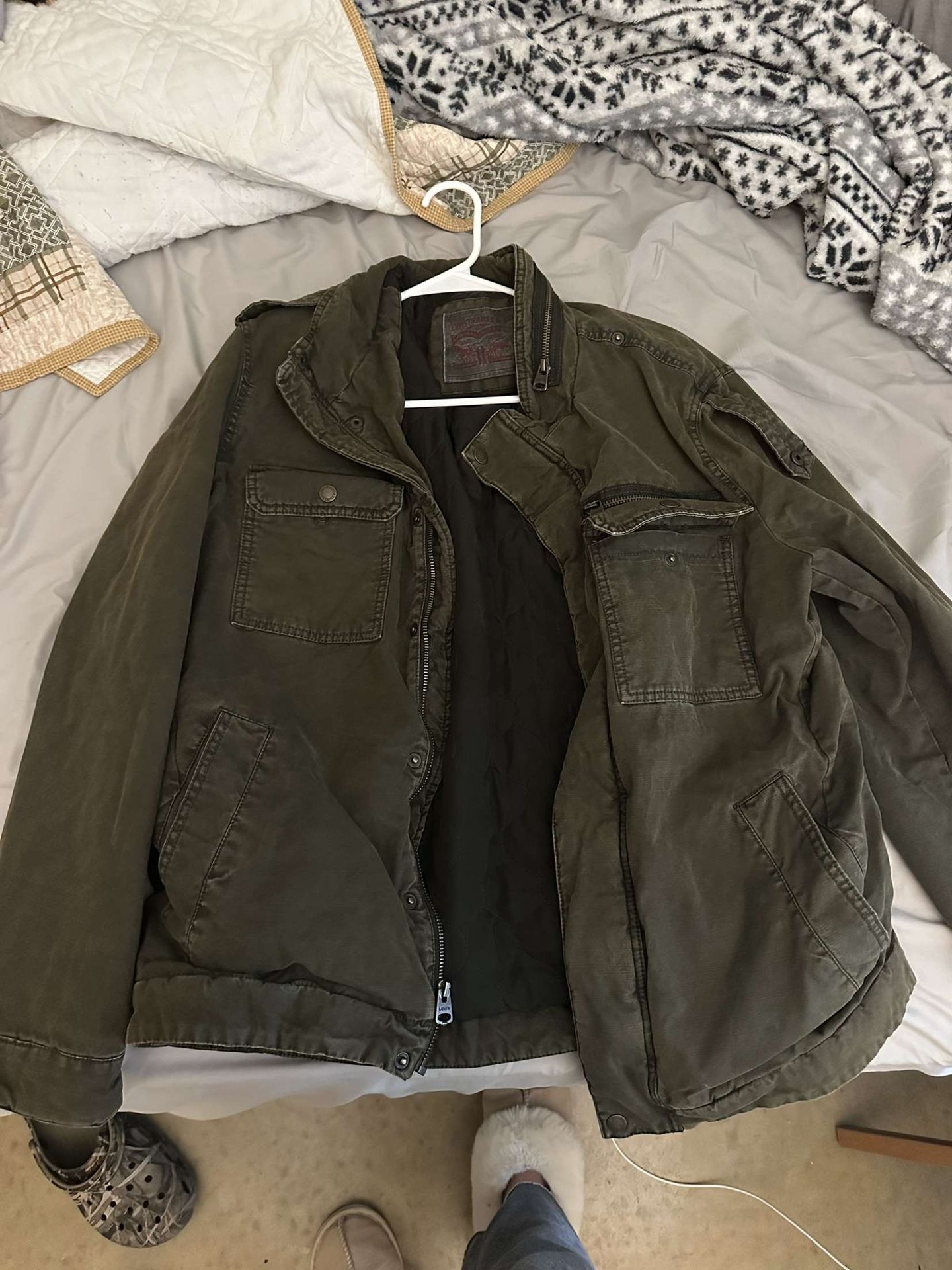 Levi And Strauss Military Green Jacket 