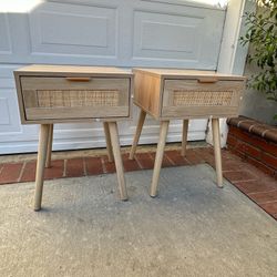 Rattan Nightstand Set Of 2