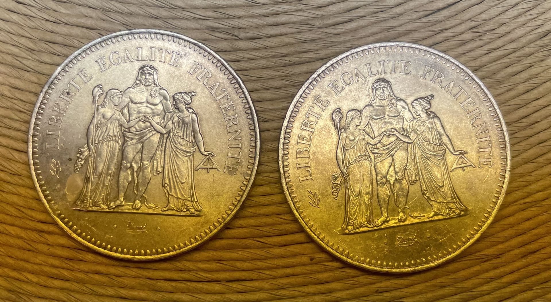 Two 1970s French 50 Franc Silver Coins