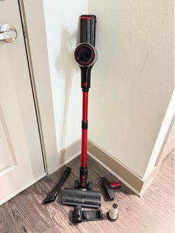 Cordless Stick Vacuum (Red/Black, with Attachments and box)