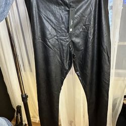 XL Pants Leggings Faux Leather