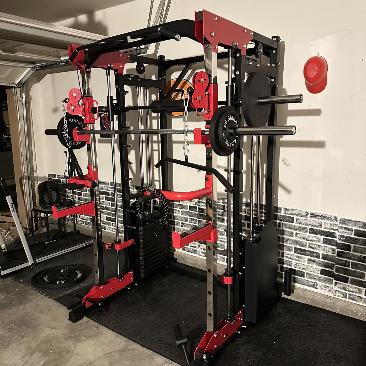 Smith Machine 200 | Adjustable Bench | 245lb Cast Iron Olympic Weights | 7ft Olympic Bar | Fitness | Gym Equipment | FREE DELIVERY/INSTALLATION 🚚 🛠️