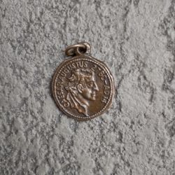 Caesar Augustus 1" Bronze Colored Metal Coin Pendant