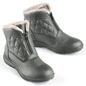 Quilted Front Zip Ankle Boots