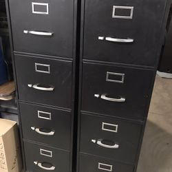 Black Metal File Cabinets (2) 