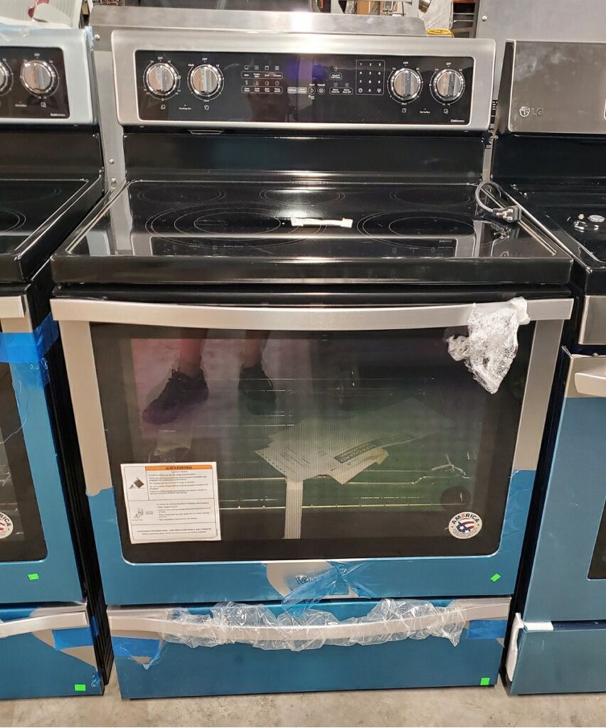 NEW Whirlpool Smooth Surface Stainless Electric 30" Range Stove Convection Oven wfe770h0fz