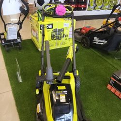 3-in-1 Cordless/Battery Ryobi 18V Mower, Weed eater, blower kit!
