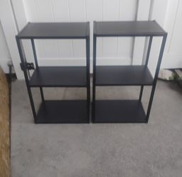 Small Metal Shelves 18” W X 30” T X 12” D Set of Two