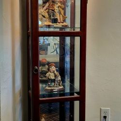 Wood Glass Lighted Cabinet ( Vitrina  )