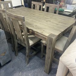 Table And 6 Wood Chairs 