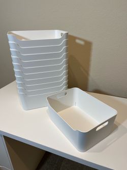 11x Matte White IKEA UPPDATERA Storage Bins