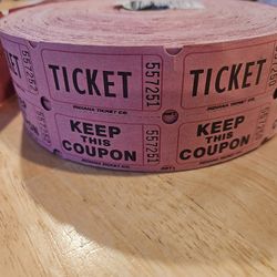 INDIANA TICKET CO. 2,000 Red Raffle Tickets Double Roll, Premium