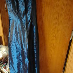Long blue metallic dress