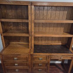 Mid Century Solid wood writting desk and book shelvMid Century Solid wood writting desk and Book Shelves.