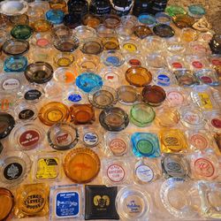 300+ Vintage Glass Ashtrays Mostly From Casinos And Hotel