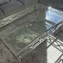 Z Gallerie Large Glass Coffee Table