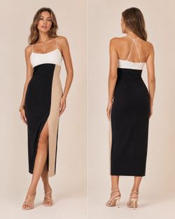 NWT Zara colorblock strappy midi dress XS