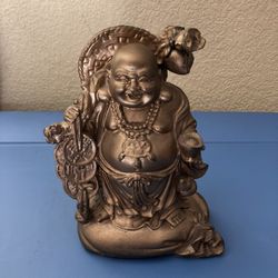 Bronze-Style Laughing Buddha Statue