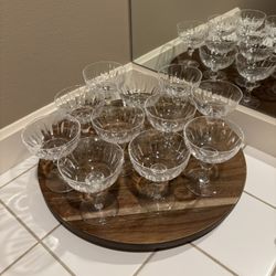 Serving 11 Stuart Hampshire 4.5” Champagne/high Sherbet Crystal Glassware 