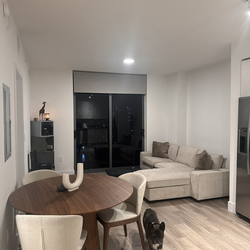 City Furniture wooden dining table with three chairs