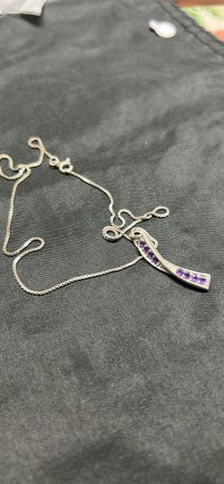 925 purple amethyst necklace.. 18"...192