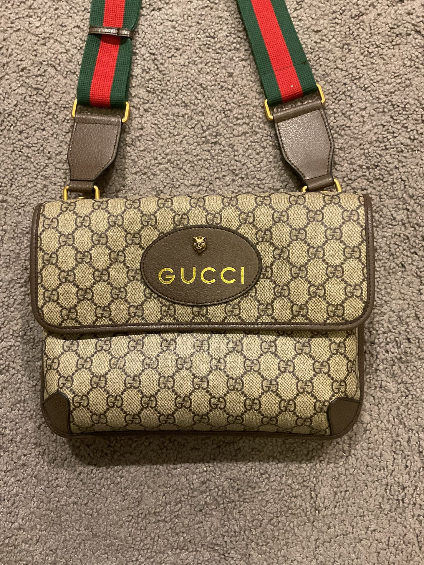 Gucci Neo Unisex Vintage Leather Messenger Bag Crossbody Purse Christmas Gift, NEW