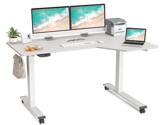 L shape desk adjustable