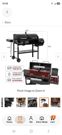 Royal Gourmet - 2-Burner Propane Gas and Charcoal Combo Grill with Offset Smoker Side Burner in Black
Royal Gourmet - 2-Burner Propane Gas and Charcoa
