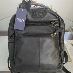 Chaps genuine leather black backpack Ralph Lauren 