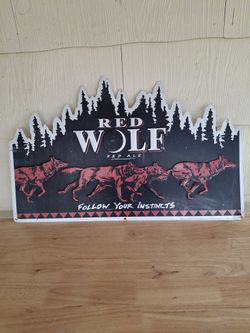Red Wolf Red Ale Metal Sign