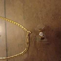 Gold Necklace and ring. Not Real Gold