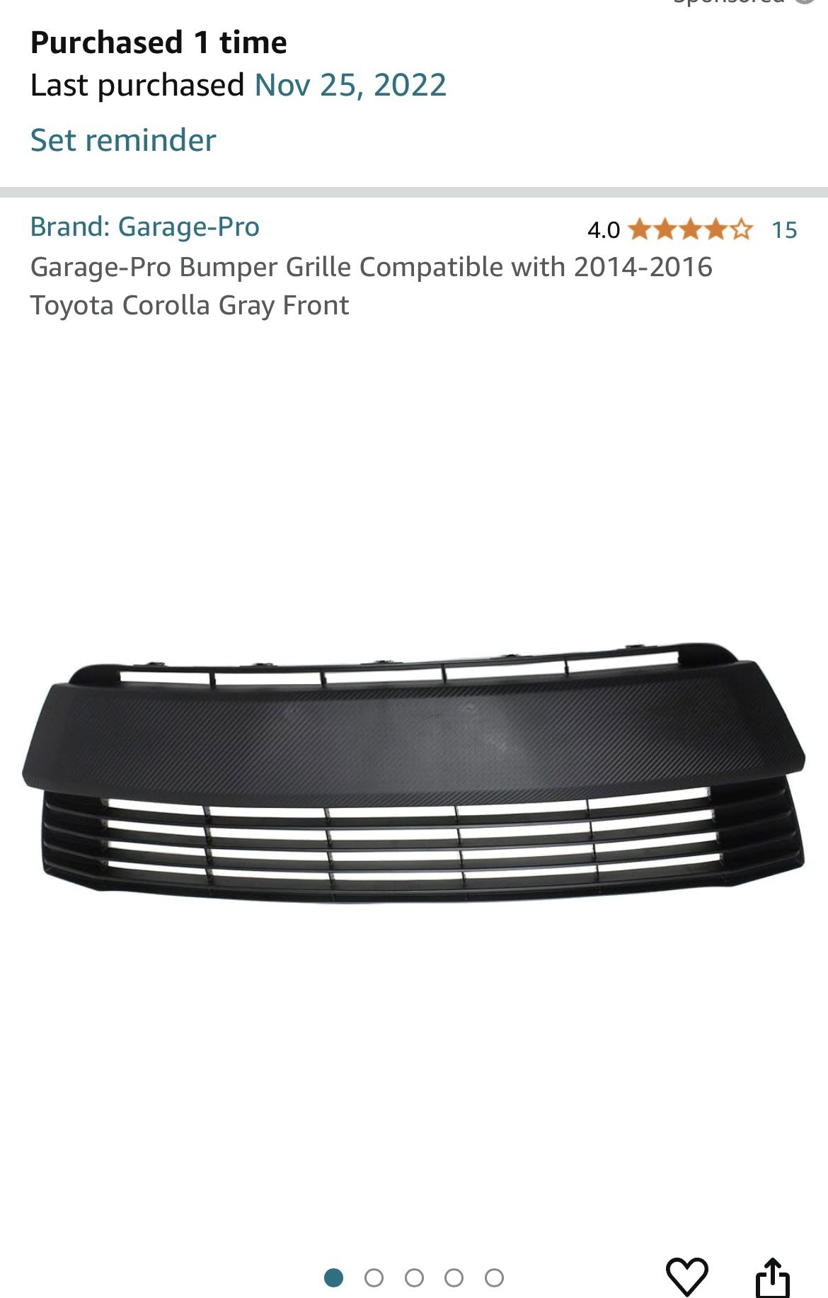 Bumper for toyota corolla