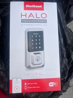 Kwikset HALO Satin Nickel Single-Cylinder Keypad Electronic Smart Lock Deadbolt Featuring Smartkey, Touchscreen and WiFi