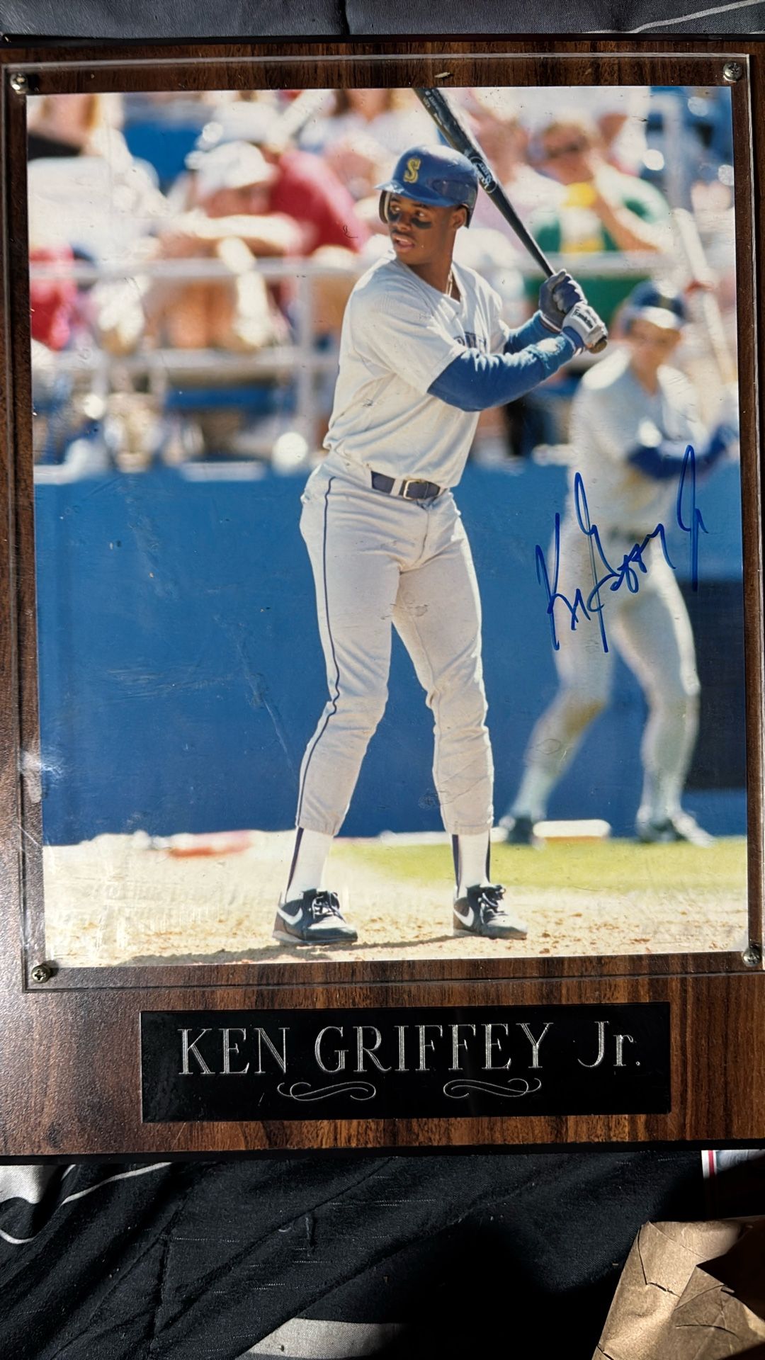 Ken Griffey Jr Autographed Picture With Plaque