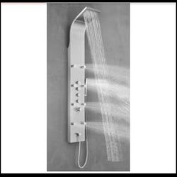 AKDY 65” Rainfall Shower Panel System with 8 Jets & Handheld Wand (Stainless Steel)