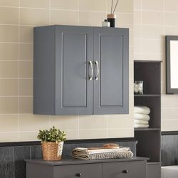 Haotian FRG231-DG, Grey Kitchen Bathroom Wall Cabinet, Garage or Laundry Room Wall Storage Cabinet, Linen Tower Bath Cabinet, Cabinet with Shelf