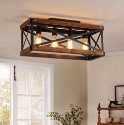 4-Light Farmhouse Flush Mount Ceiling Light