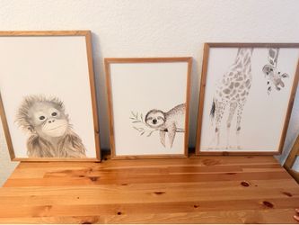 Zoo animal wooden wall art