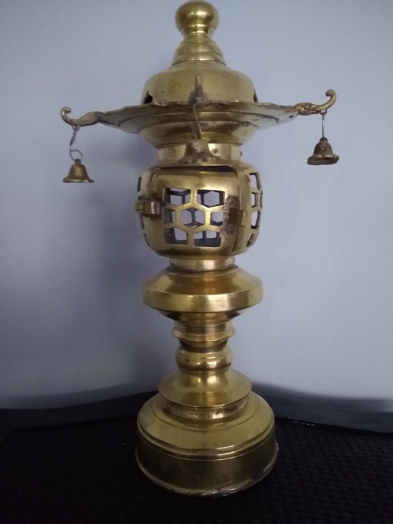 Vintage Brass Japanese Temple Lantern