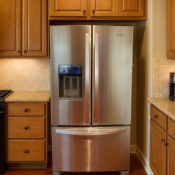 REDUCED!! Whirlpool Stainless Steel Refrigerator ($500)
