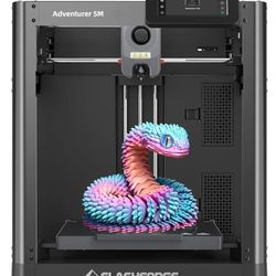FLASHFORGE Adventurer 5M 3D Printer with Fully Auto Leveling, Max 600mm/s High Speed Printing, 280°C Direct Extruder with 3S Detachable Nozzle, Core X