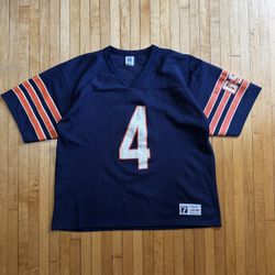 VTV 90s Chicago Bears Logo 7 #4 Jim Harbaugh Football Jersey Sz. L Made in USA