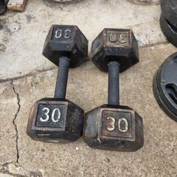 2-30lb Hex Dumbbells 